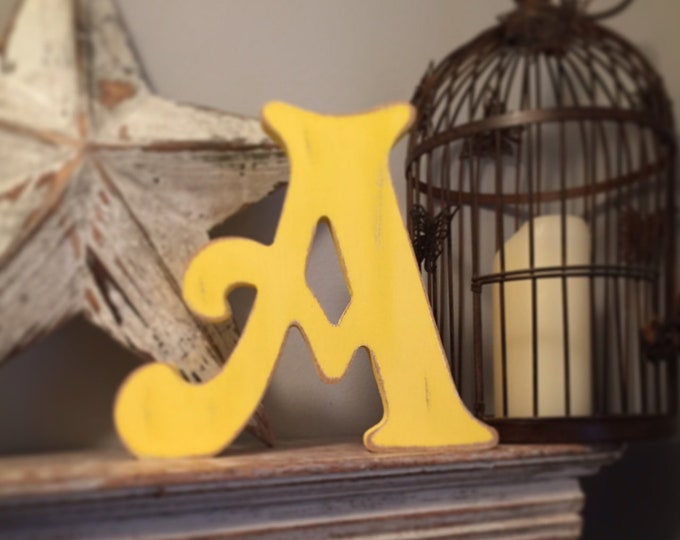 Wooden Letter A – Personalised Name Letter – Nursery Decoration Ideas – Rustic Room Décor – Victorian Style A – Decorative Wooden Sign