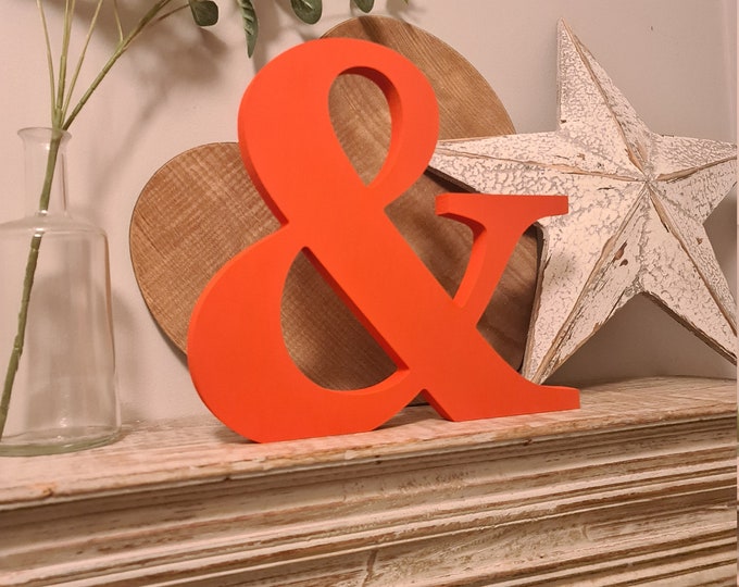 Hand-painted Wooden Letter &, ampersand - Freestanding - Georgia Bold Font - Various sizes, finishes and colours, 25cm x 18mm