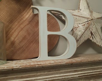 Wooden Letter B - 20cm x 18mm, Freestanding - Georgian Font - Various sizes, finishes and colours