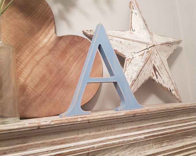 Wooden Letter 'A' -  10cm x 18mm - Georgian Font - various finishes, standing