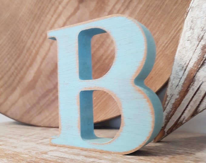 Wooden Letter B – Personalised Name Letter – Nursery Decoration Ideas – Rustic Room Décor – Georgian Bold Style B – Decorative Wooden Sign