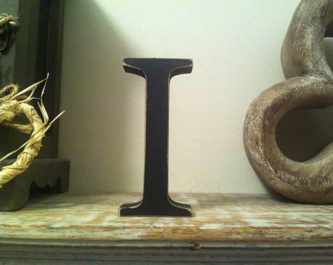 Wooden Letter 'I' -  25cm - Georgian Font - various finishes, standing