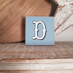 personalised letter blocks, initials, wooden letters, monograms, letter D,  10cm square, hand painted