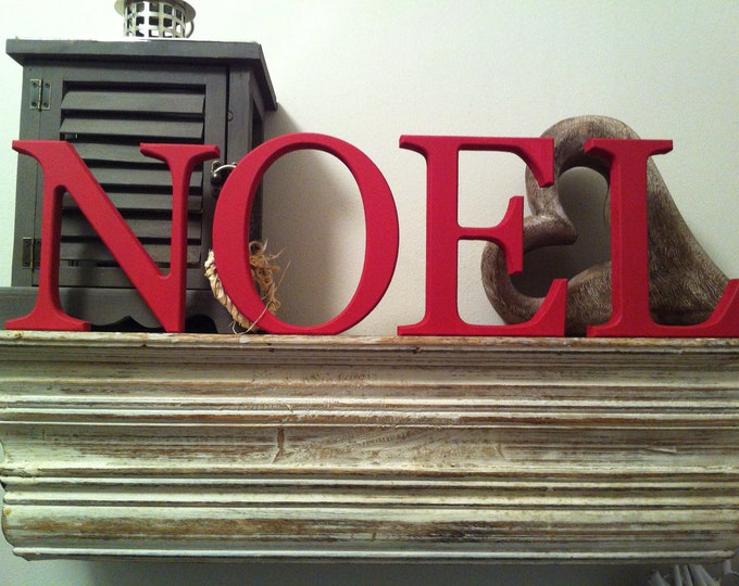 Christmas Hand-painted Wooden Letters - NOEL - 15cm