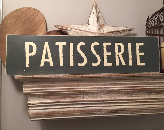 Handmade Wooden Sign - Patisserie - Rustic, Vintage, Shabby Chic, approx 40cm