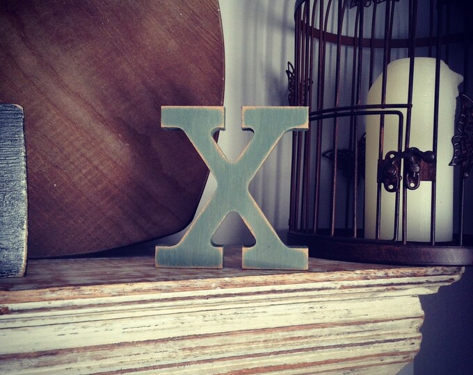 Wooden Letter X – Personalised Name Letter – Nursery Decoration Ideas – Rustic Room Décor – Rockwell Style – Decorative Wooden Sign - 15cm