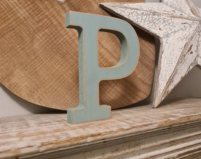 Wooden Letter P -  15cm - Rockwell Font - various finishes, standing