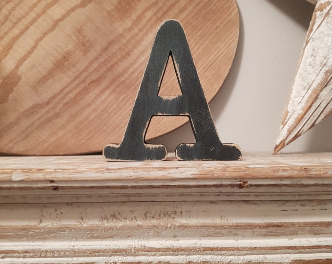 Wooden Letter A – Personalised Name Letter – Nursery Decoration Ideas – Rustic Room Décor – Typewriter Style A – Decorative Wooden Sign