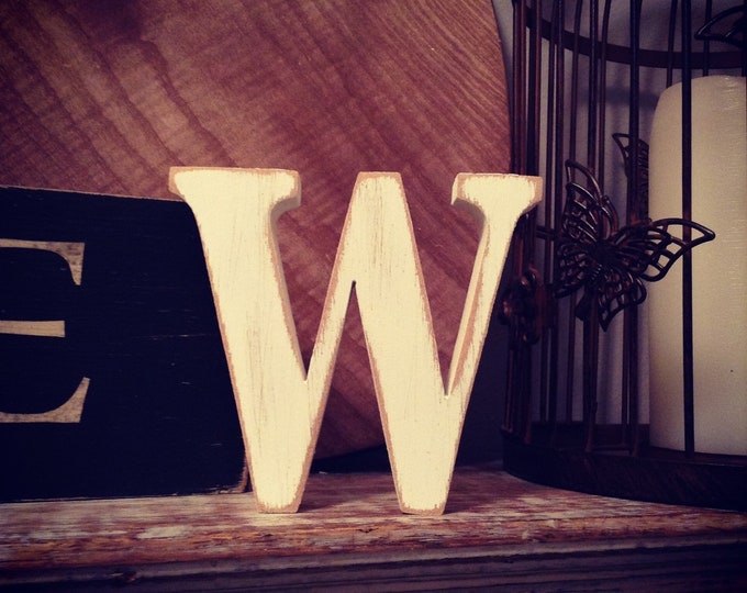 Wooden Letter 'W' - 15cm  - Georgian Font - various finishes, standing