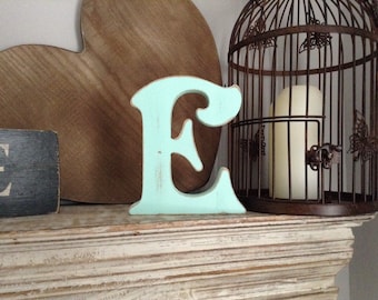 Wooden Letter 'E' - 20cm - Victorian Font - various finishes, standing