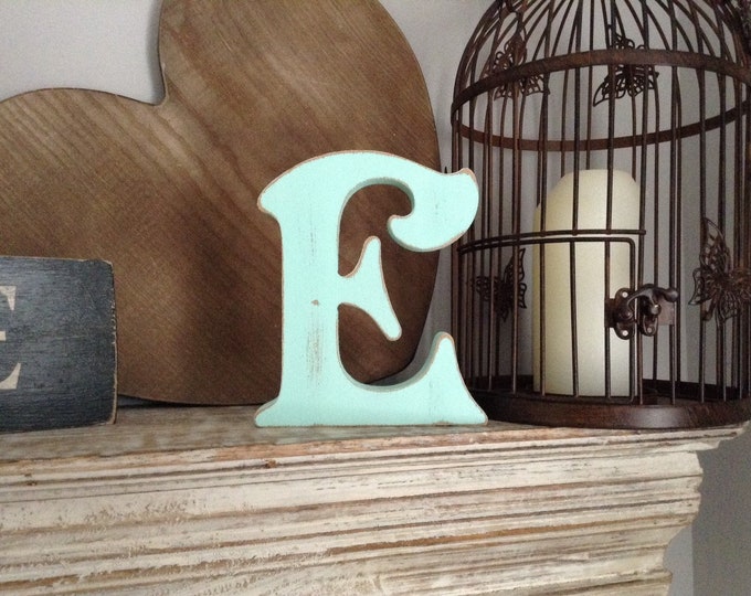 Wooden Letter 'E' - 20cm - Victorian Font - various finishes, standing