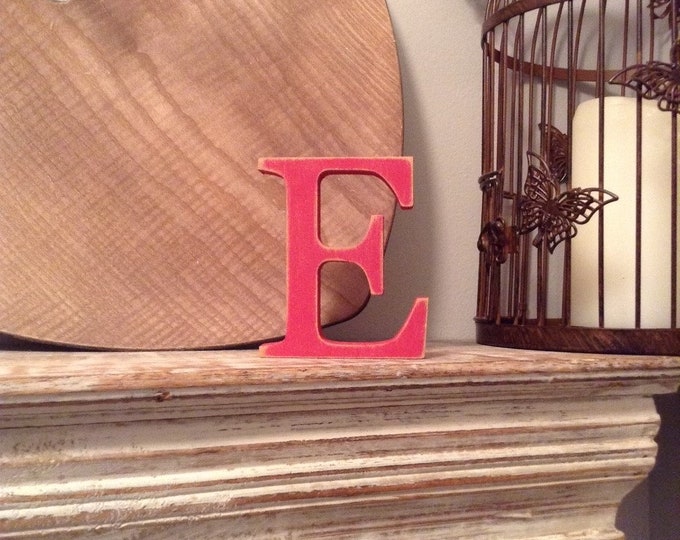 Wooden Letter 'E' -  25cm x 18mm - Georgian Font - various finishes, standing