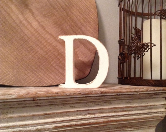 Wooden Letter D – Personalized Name Letter – Nursery Decoration Ideas – Rustic Room Décor – Georgian Style D – Decorative Wooden Sign, 10cm