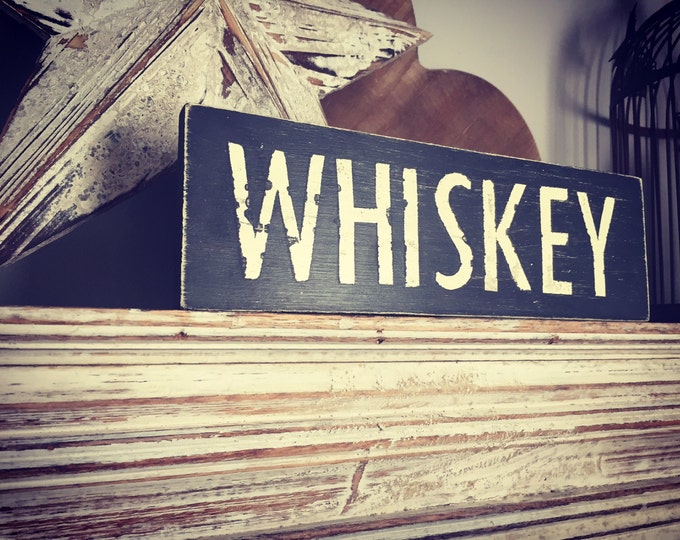 Wooden Sign - WHISKEY - approx 30cm