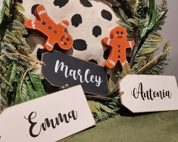 Hanging Name Tag, Gift Tag, Stocking Tag, Custom, Personalised, Name Tag, Hand Lettered, 16cm, Giant, XL