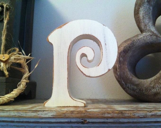 Wooden Letter 'P' - 30cm - Victorian Font - various finishes, standing