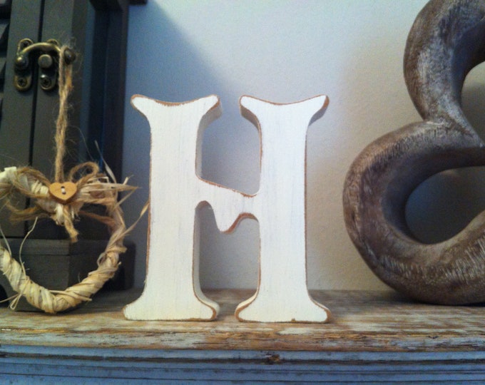 Wooden Letter 'H' - 30cm - Victorian Font - various finishes, standing