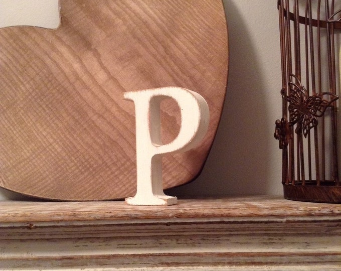 Wooden Letter 'P' - 15cm - Georgian Font - various finishes, standing