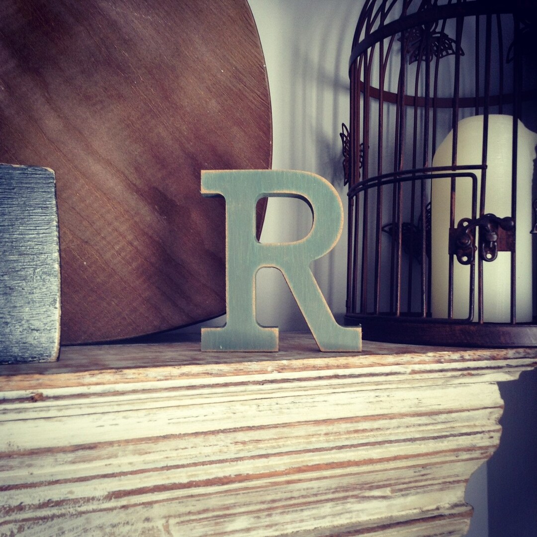 Wooden Letter R - 30cm X 18mm, Freestanding - Rockwell Font - Various ...