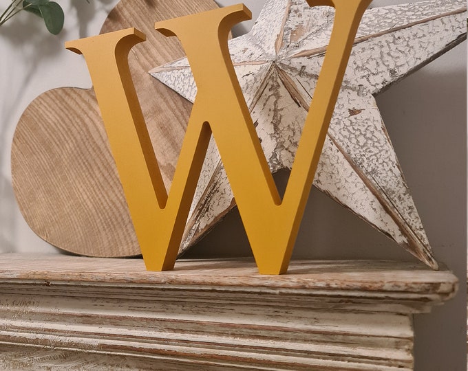 Painted Wooden Letter 'W' -  20cm - Georgian Font - various finishes, free-standing