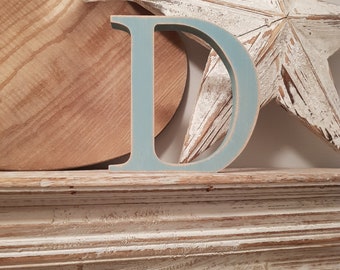 Wooden Letter 'D' -  10cm x 18mm - Georgian Font - various finishes, standing