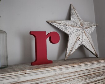 Wooden painted letter - r - Fun House Decor- various finishes, standing - price per letter, lowercase, personalised gift