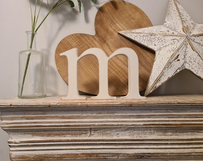 Wooden painted letter - m - Times Font - various finishes, standing - price per letter, lowercase