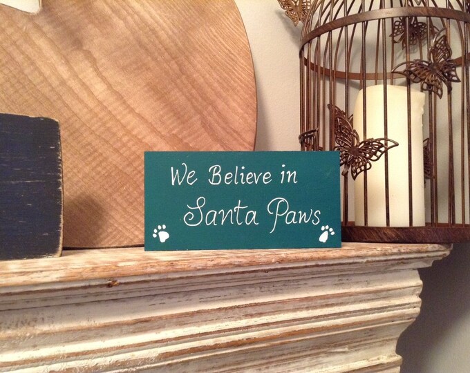 Christmas Freestanding Wooden Sign - Santa Paws