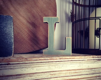 Wooden Letter L – Personalized Name Letter – Nursery Decoration Ideas – Rustic Room Décor – Rockwell Style L – Decorative Wooden Sign