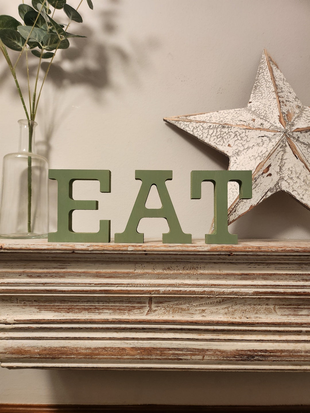 Painted Wooden Letters- EAT - Rockwell Font - Various Finishes ...