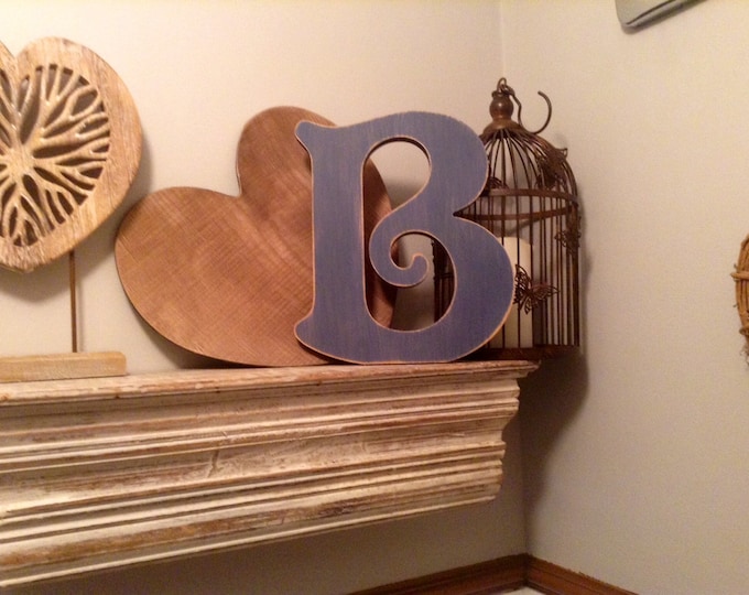 Wooden Letter 'B' -  15cm x 18mm - Victorian Font - various finishes, standing