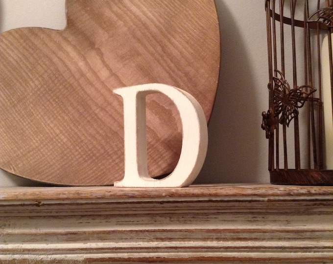 Wooden Letter D - 15cm x 18mm, Freestanding - Georgian Font - Various sizes, finishes and colours