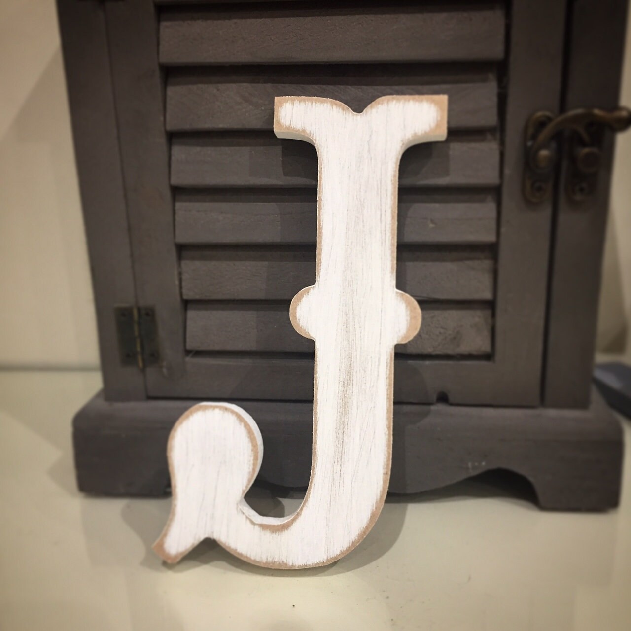 Painted Wooden Letter Large Letter J Circus Font 40cm High 16