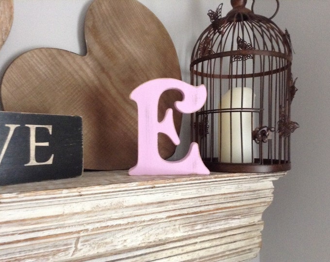 Wooden Letter E – Personalized Name Letter – Nursery Decoration Ideas – Rustic Room Décor – Victorian Style – Decorative Wooden Sign - 25cm