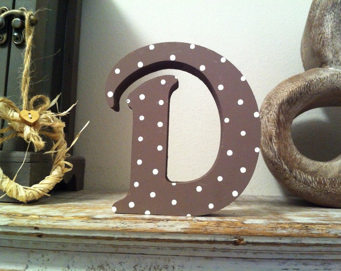 Wooden Letter 'D' - 30cm - Victorian Font - various finishes, standing