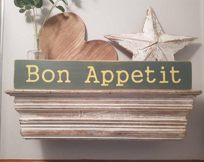 Handmade Wooden Sign - Bon Appetit - 60cm