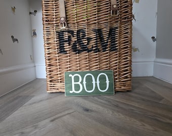 Autumn, Fall, Wooden Sign, Handmade, BOO, 20cm, Halloween Decor, Holiday Decor