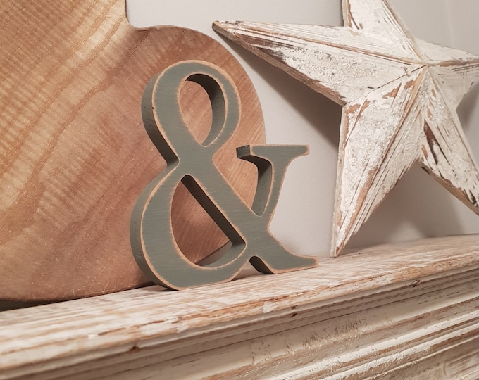 Painted Wooden Letter Ampersand - Georgia Font - Various finishes and colours, standing, 10cm