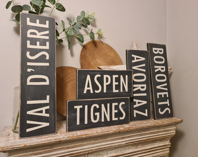 Personalized Ski Resort Sign: Custom Wooden Travel Decor
