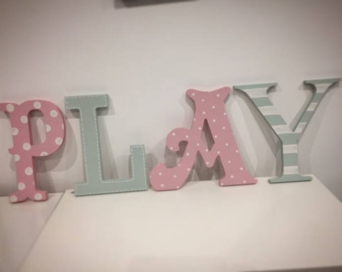 Wooden Letters PLAY, Play Room Decor, Kid's Room, Nursery - wall letters - various colours & finishes