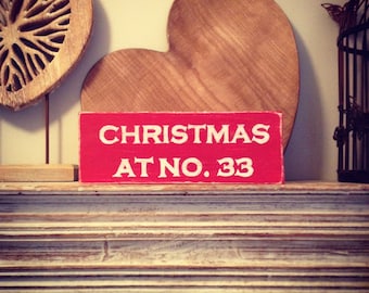 Handmade Wooden Sign - Personalised Christmas Sign - Rustic, Vintage, Shabby Chic