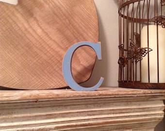 Wooden Letter C – Personalized Name Letter – Nursery Decoration Ideas – Rustic Room Décor – Georgian Style C – Decorative Wooden Sign, 10cm
