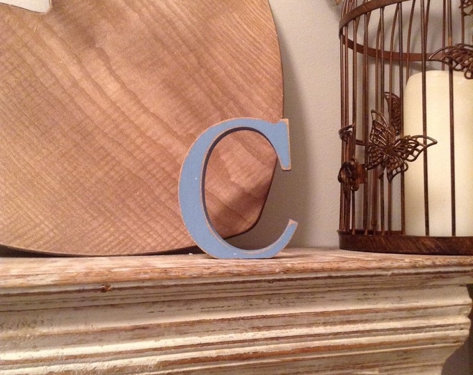 Wooden Letter C – Personalized Name Letter – Nursery Decoration Ideas – Rustic Room Décor – Georgian Style C – Decorative Wooden Sign, 10cm