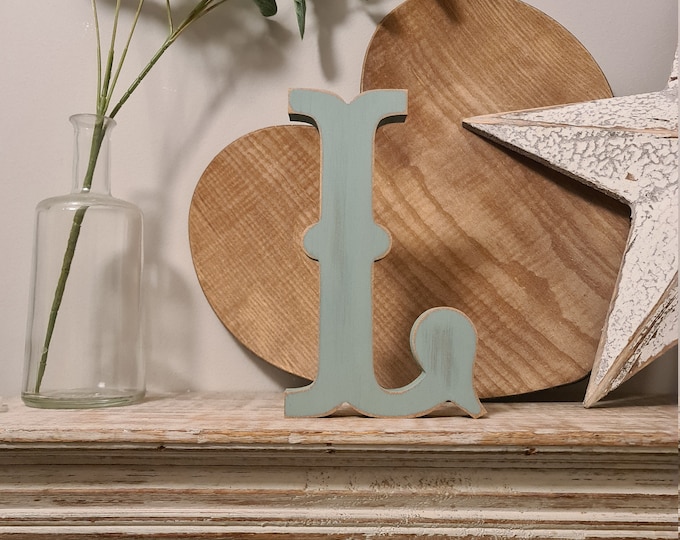 Painted Wooden Letter 'L' -  30cm - Circus Font - various finishes, free-standing
