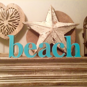 Letras de madera - playa - Fuente georgiana - independiente, pintada a mano