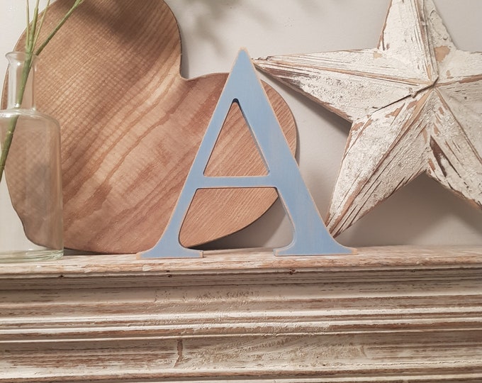 Wooden Letter A – Personalised Name Letter – Nursery Decoration Ideas – Rustic Room Décor – Georgian Style A – Decorative Wooden Sign - 15cm
