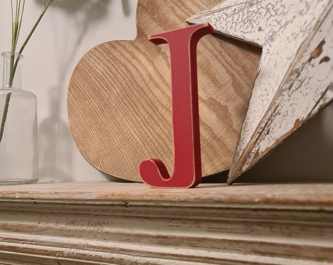 Wooden Letter 'J' -  30cm x 18mm - Georgian Font - various finishes, standing