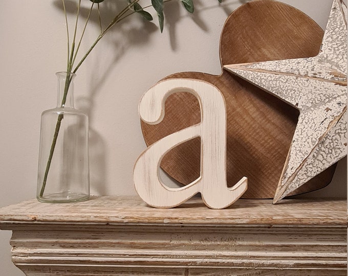 Wooden Letter 'a' -  18cm x 18mm - Roman Font - various finishes, standing