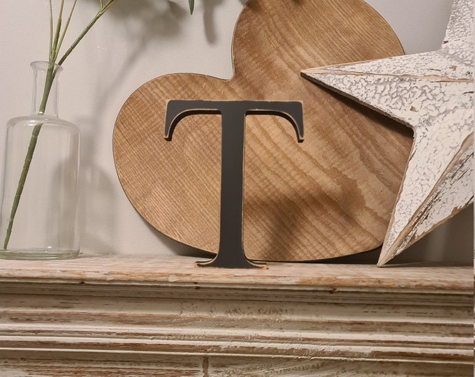 Wooden Letter 'T' -  15cm x 18mm - Georgian Font - various finishes, standing