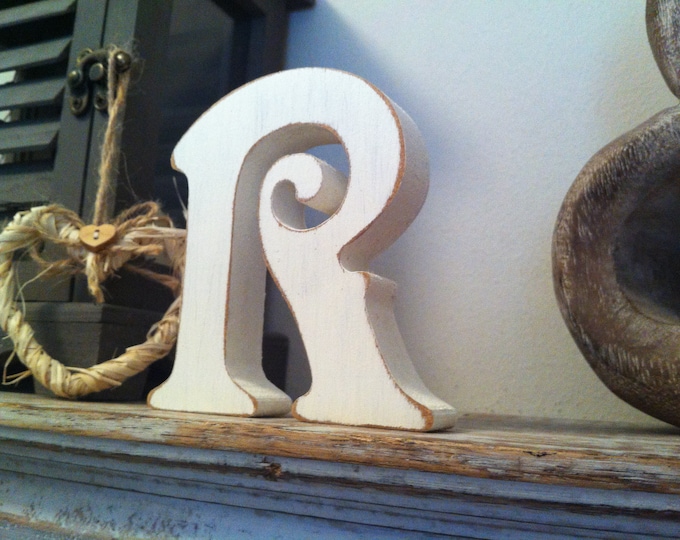 Wooden Letter 'R' - 30cm - Victorian Font - various finishes, standing